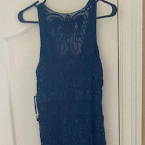 Sue Wong Beaded Gown, Blue Size 8 - Picture 2 of 6